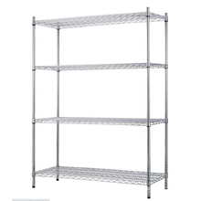 Kitchen ESD wire basket shelf 4 layers chrome wire shelves with wheels